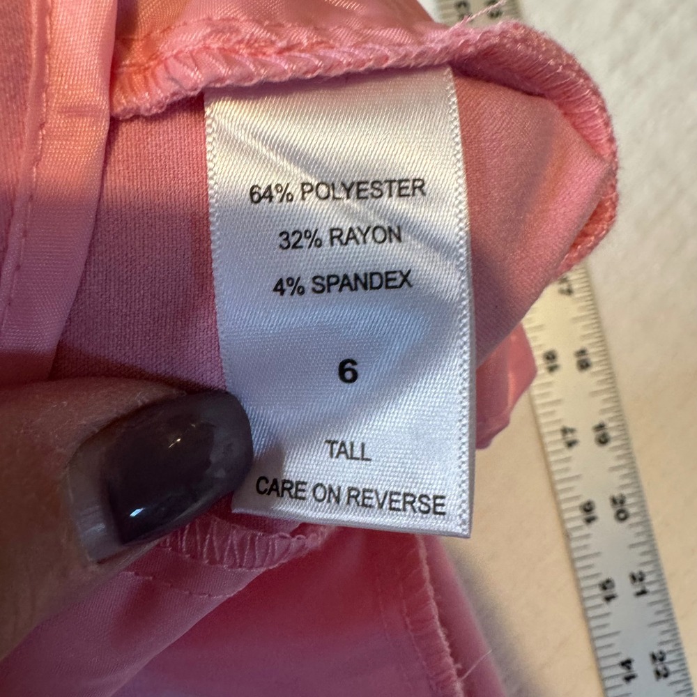 NY & Company Pink Dress Pants Womens 6 Tall Flat Front Boot Cut Retro Office - Picture 4 of 8